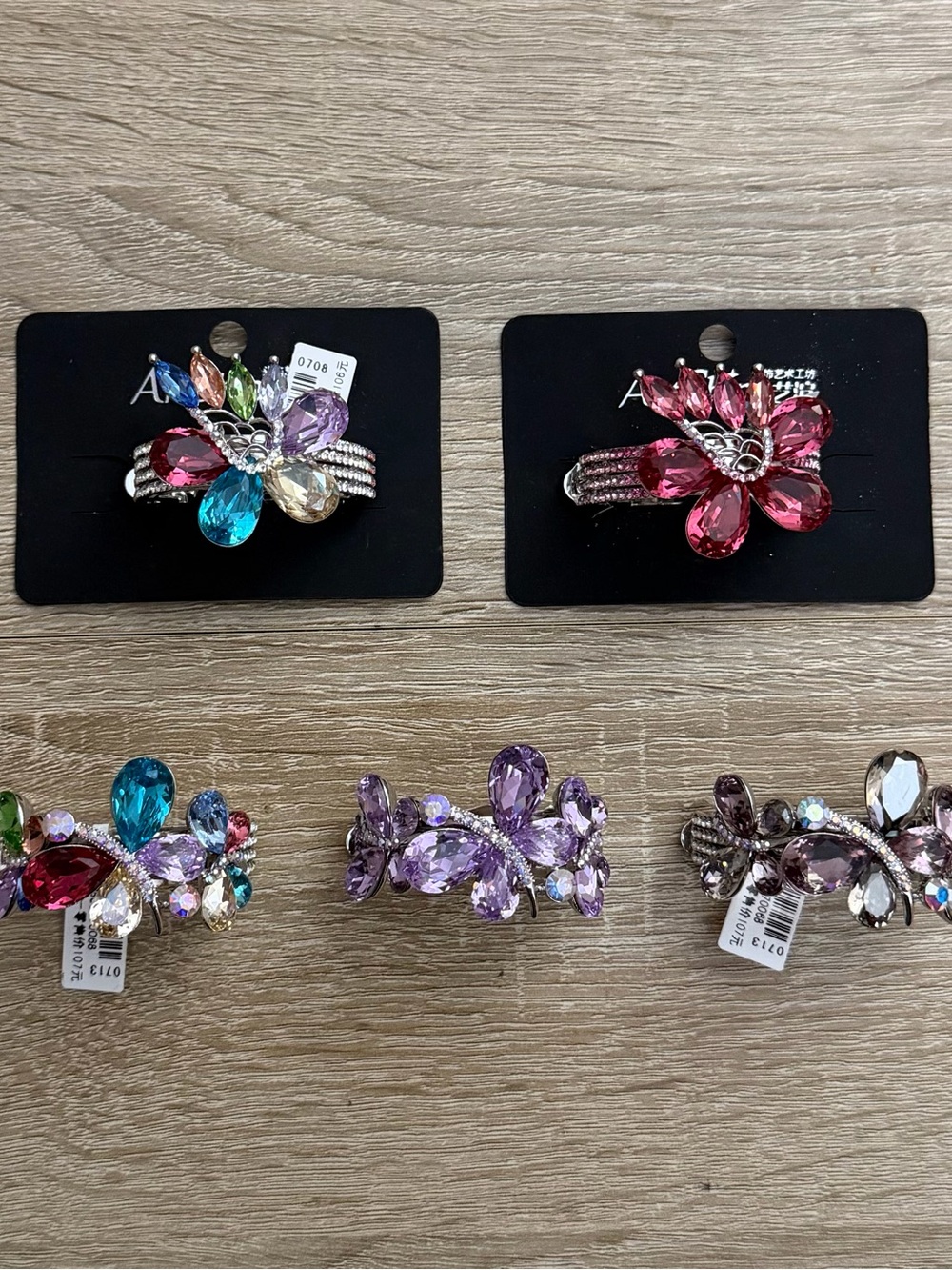 Crystal Rhinestone Hair Clips Barrettes New - Picture 4 of 11